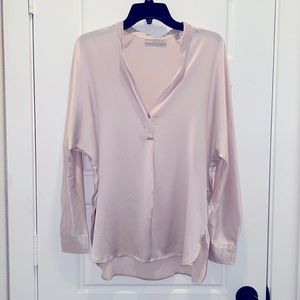 Vince Pink Silk Loose Fit Blouse